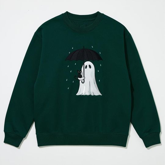 Embroidered Sweatshirt Halloween Fall Crewneck Pumpkin Autumn Sweatshirt