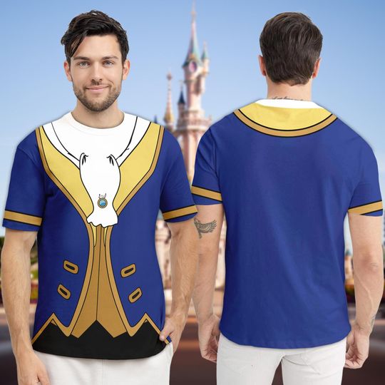 Disney The Beast Prince Costume Cosplay 3D Shirt, Halloween Costume For Family Group T Shirt, Belle Princess Couple Shirt, Gift For Couple