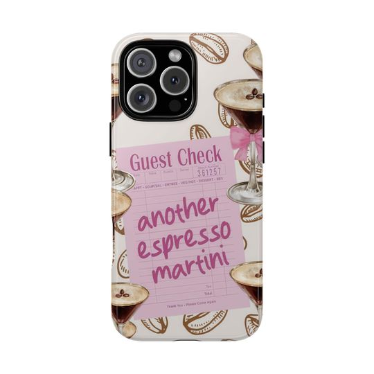 Espresso Martini Collage Phone Case, Coffee Drink Aesthetic Case