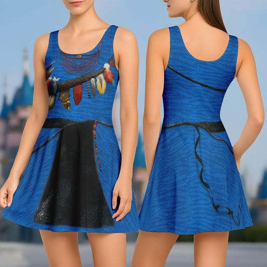 Neytiri Avatar 3 Costume Skater Dress, Pandora Cosplay Dress, Navi Inspired Outfit, Halloween Costume Dress, Movie Theme Skater Dress