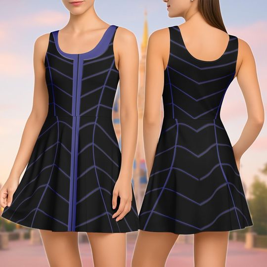 Maleficent Costume Skater Dress, Sleeping Beauty Villain Dress, Evil Queen Dress, Halloween Disneybound Outfit, Disneyland Trip Dress