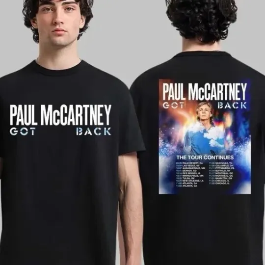 P McCartney Got Back Tour 2025 Double Sided T-Shirt