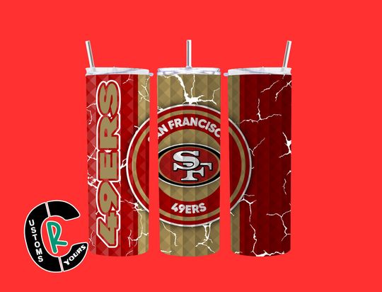 49ers Inspired 20 oz Tumbler I Stainless Steel Drinkware I For Sports Fan I Perfect Footballl Fan Gift