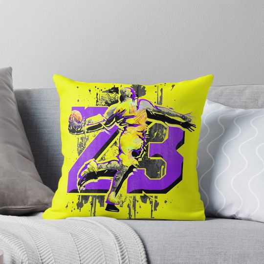 LA | Los Angeles | King James | GOAT | 23 Pillow, NBA Gift, Gift for Fan