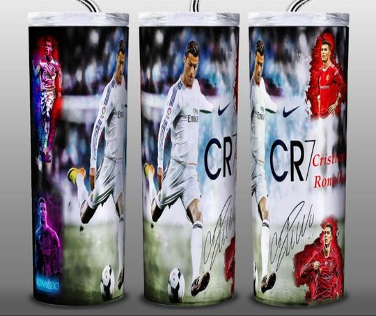 Ronaldo cr7 tumbler wrap, 20 oz skinny tumbler wrap,  ready to press