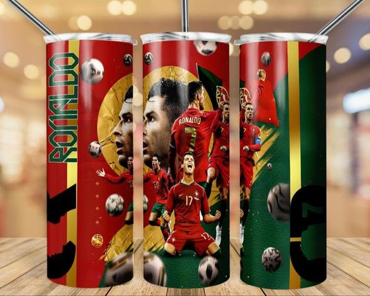 Ronaldo tumbler wrap,  20 oz skinny tumbler wrap, ready to press