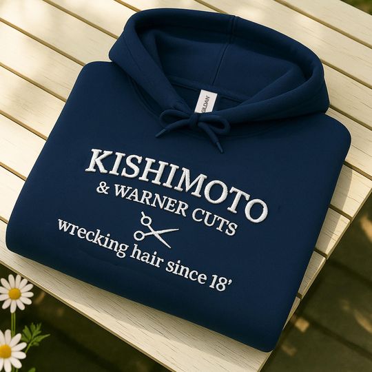 Kishimoto and Warner Embroidered Hoodie, Shatter Me Fan Merch, Bookish Gift for Her, Cozy Holiday Sweatshirt