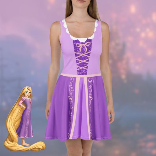 Rapunzel Tangled Dress Womens Princess Disney costume cosplay run Disney Halloween