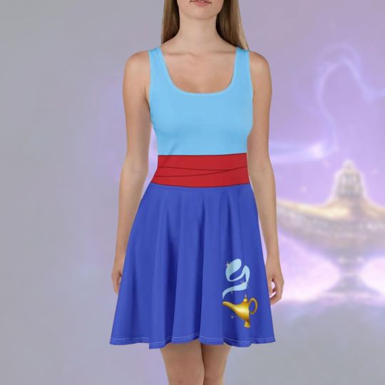 Genie Dress Womens Aladdin Disney cosplay run Disney dress Halloween costume