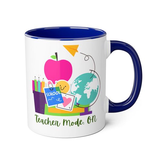 Teacher Mode On Accent Mug, 11oz | Perfect Gift for Educators | Back to School | Teacher Appreciation | Classroom Coffee Cup | Fun [...]