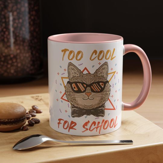 Cool Cat Coffee Mug - Fun Gift for Teachers, Cat Lovers, Students, School Pride, Back to School