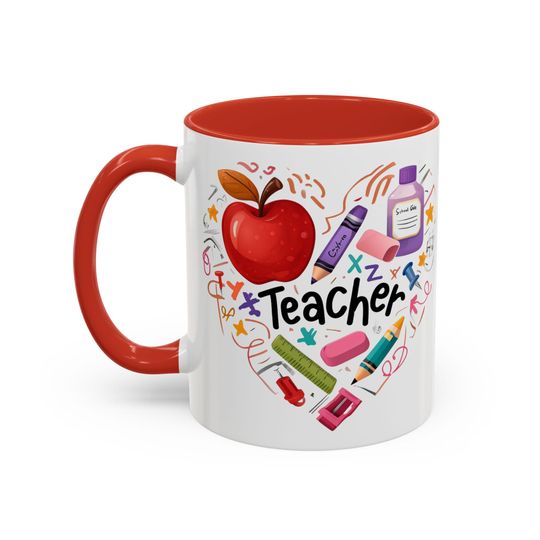 Colorful Accent Coffee Mug - Perfect for Teachers, Birthdays, Celebrations, Gifts, Home Decor, Teacher Appreciation, Back to School