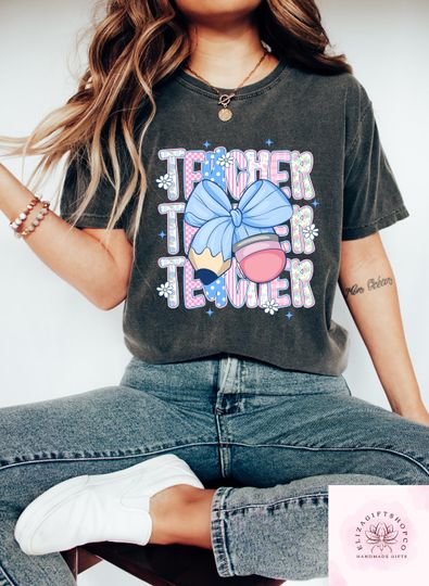 Retro Comfort Coquette Teacher Shirt, Back To School T-shirt, Kindergarten Teacher Shirt, Pre K Grade Teacher Gift, Teacher Appreciation Tee