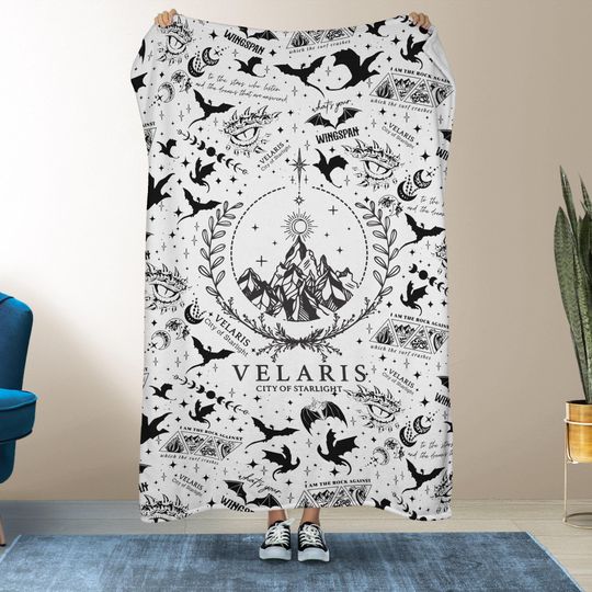 Velaris Blanket, Fourth Wing Blanket, Fourth Wing Merch, Dragon Blanket, Fantasy Book Fleece Blanket, Book Lover Gift