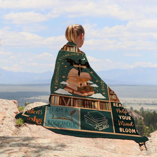 Emotionally Attached to Fictional Dragons Blanket, Bookish Blanket, Fantasy Romance Reader Gift, Romantacy Book Merch, Fantasy Reader