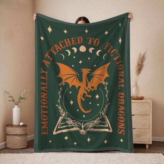 Fourth Wing Blanket, Fantasy Dragon, Dragon Rider Blanket, Bookish Blanket, Fantasy Romance Reader Gift, Romantacy Book Merch,Fantasy Reader