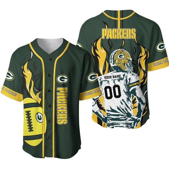 Personalized Green Bay Packers Baseball Jersey