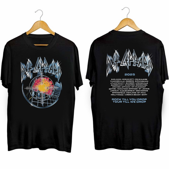 Def Leppard 2 Sided T-shirts, Def Leppard Tour 2025 Shirt, Rock Tour 2025 Tee