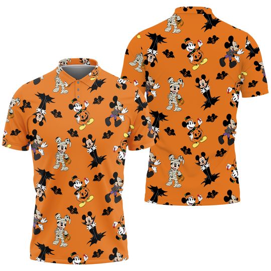 Mickey Mouse Custom Halloween Polo Shirt , Halloween Golf Lovers Shirt, Halloween Matching Family Shirt