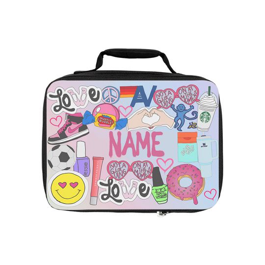 All About Me Insulated Lunch Box | Custom | Personalized | Back To School | Add Your Favorite Things | Personalized Lunch Bag | Girls Gift