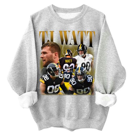 T.J. Watt Sweatshirt,, Football American Graphic Vintage, Football 90s Bootleg Inspired Gift Fan Unisex Sweatshirt,