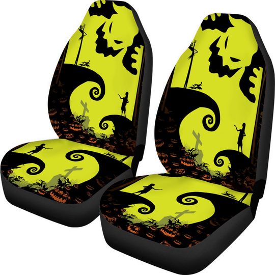 Nightmare Christmas Car Seat Cover, Oogie Boogie Halloween Decor