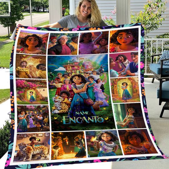 Personalized Encanto Blanket, Custom Name Encanto Blanket, Birthday Gifts, Encanto Christmas Blanket, Encanto Family  Blanket