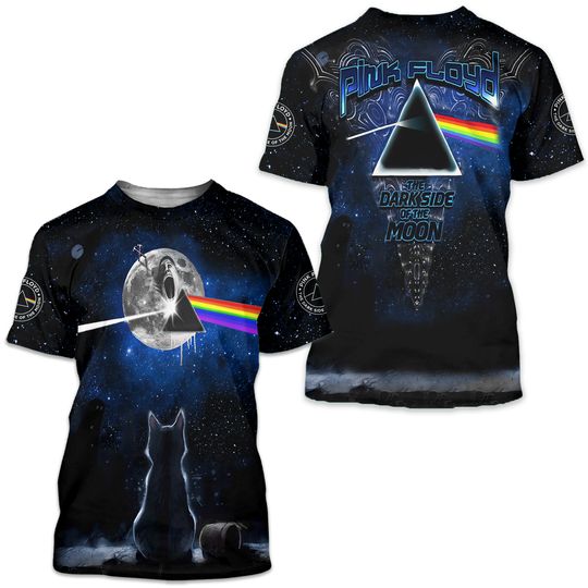 Pink Floyd 3D - CAT PINK FLOYD The dark side of the moon-3D Unisex T-Shirt