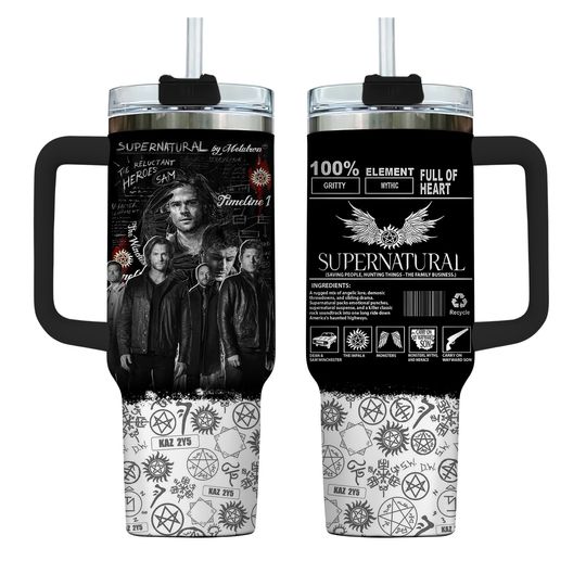 Supernatural 40oz Tumbler, Winchester Brothers Gift, Supernatural Coffee Tumbler, Sam Winchester Insulated Cup, Dean Winchester Tumbler