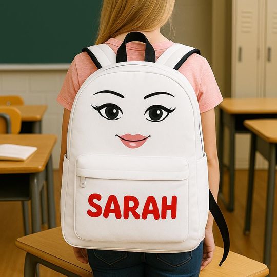 Roblox Girls Backpack Personalized | Roblox Girls Backpack White  | Back To School Backpack Lightweight