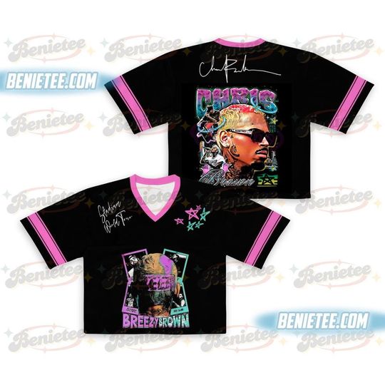 Chris Brown Concert Retro 2025 Jersey, Chris Brown Croptop Basseball Jersey, Chris Brown Shirt