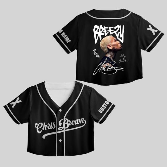 Personalized Chris Brown Breezy Bowl Croptop Jersey, Breezy Bowl Tour 2025 Crop Top Baseball,  Chris Brown Shirt, Breezy Bowl XX Shirt
