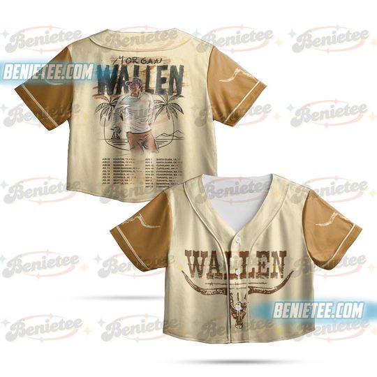 Wallen Western "I'm The Problem" Tour 2025 Concert Baseball Jersey, Country Music Morgan Croptop Baseball Jersey