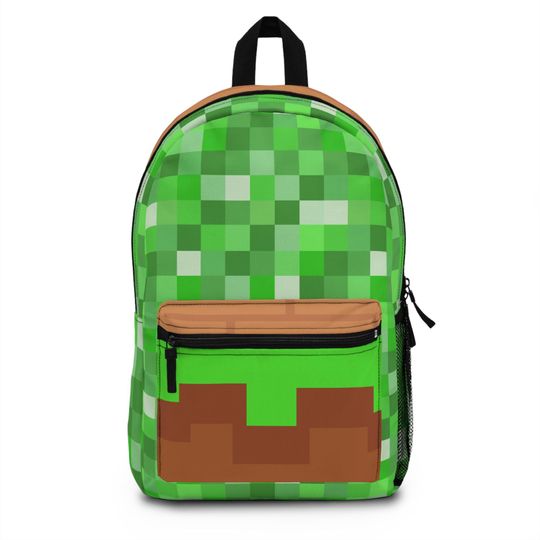 Minecraft-Inspired Kids Backpack, Eco-Friendly School Bag, Gamer Style Daypack, Perfect for Birthdays, Back to School