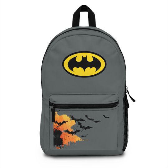Batman Inspired Backpack, Superhero Backpack, Kids School Bag, Comic Book Lover Gift, Halloween Costume Accessory