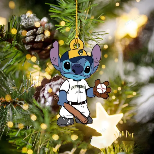 Milwaukee Baseball Team Brewerss Christmas Ornament Gift Decor