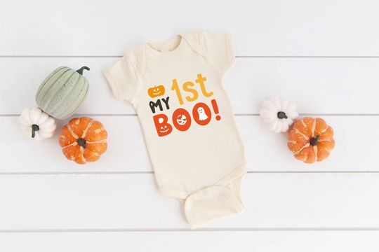 My First Boo Baby Onesie, Cute Ghost Shirt, Halloween Bodysuit, Fall Baby Clothes