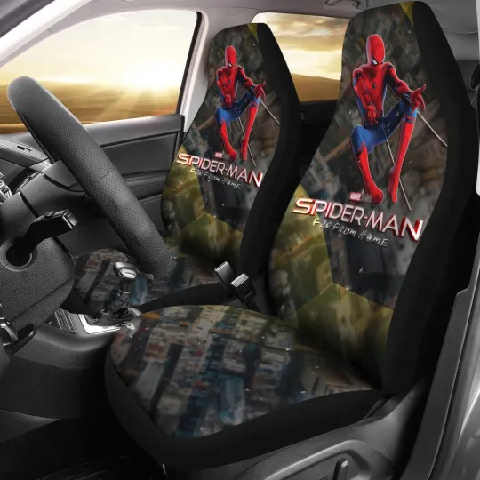 SpiderMan Car Seat Covers Marvel Superhero Movie Fan Auto Accessories