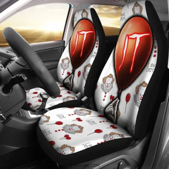 Pennywise Car Seat Covers IT Balloon Horror Pattern Fan Gift