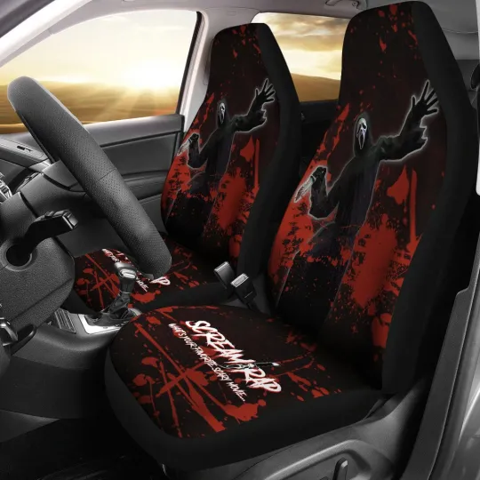 Ghostface Scream Car Seat Covers Horror Movie Fan Gift Auto Accessories