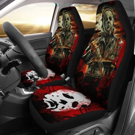 Michael Myers Car Seat Covers Horror Movie Auto Fan Gift Halloween
