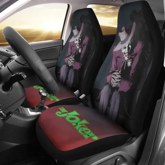 Joker Car Seat Covers Clown Villain Movie Fan Auto Gift Custom