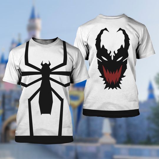 Venom 3D Halloween Costume Shirt, Superhero Villain Cosplay Costume Shirt, Symbiote 3D Cosplay Costume Clothing