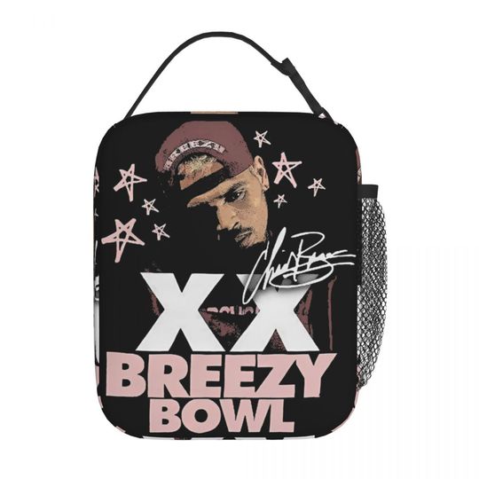 Chris Brown Breezy Bowl XX Tour 2025 Product Insulated Lunch Bags For Picnic Food Container Portable Cooler Thermal Lunch Boxes