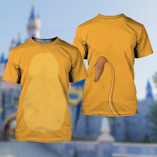 Disney Simba Lion Costume T-Shirt, Simba Lion King Cosplay Costume Shirt, The Lion King Cosplay Tee, Halloween All Over Print Tee