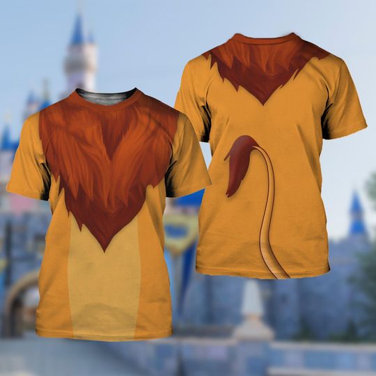 Disney Mufasa King Pride Lands Costume T-Shirt, Mufasa Lion King Cosplay Costume Shirt, Lion King Cosplay Tee, Halloween All Over Print Tee