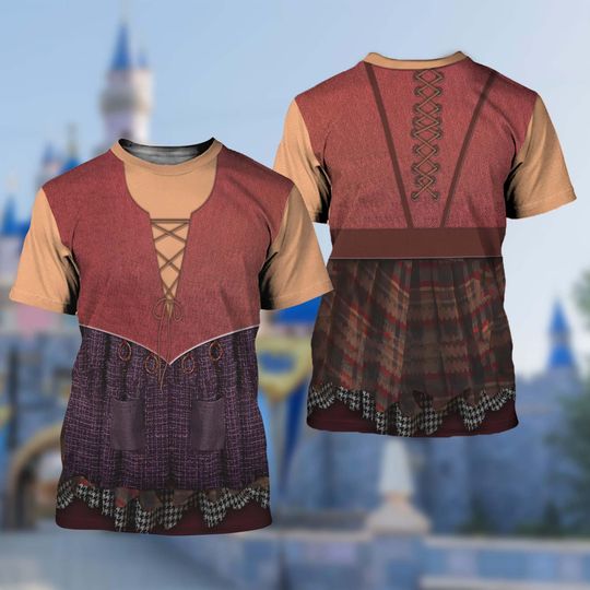 Mary Sanderson 3D Cosplay Costume T-Shirt, Disney Hocus Pocus Shirt, Mary Sanderson Mom Daughter Shirt, Hocus Pocus Halloween Tee