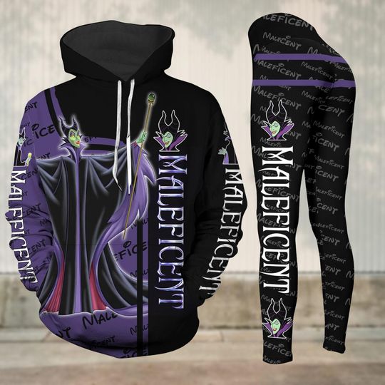 Maleficent Hoodie Legging Set, Disney Maleficent Hoodie, Maleficent Yoga Pants, Sleeping Beauty Hoodie, Leggings For Women, Gift For Mom