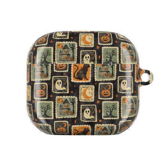 Vintage Halloween AirPod Case with Retro Pumpkin Ghost Witch Designs, Spooky Cute Fall