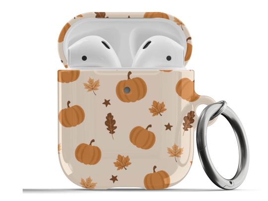 Pumpkins Autumn Fall AirPods Case Harvest Halloween Leaves Stars Cute Trendy